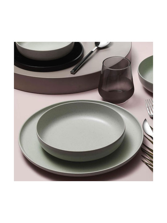 Kutahya Porselen Serving Bowl Round Green with Diameter 15cm