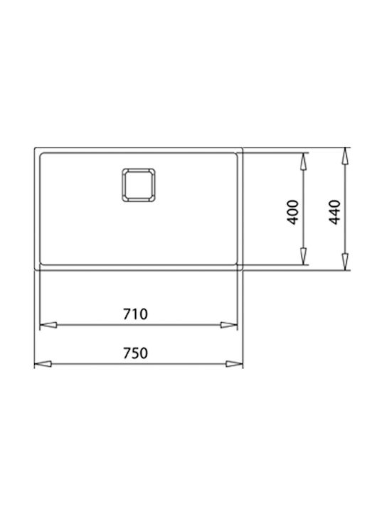Teka Flexlinea Pureclean RS15 71.40 Υποκαθήμενος Νεροχύτης Inox Σατινέ Μ75xΠ44cm Ασημί
