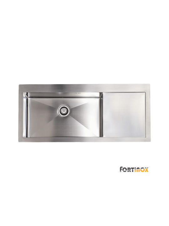 Fortinox Squadro 29115R-110 Drop-In Sink Right Inox Satin W116xD51cm Silver