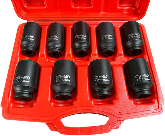 1/2" Impact Socket Set Planetary Gears 9 Pieces 29-38mm Psa Vag Bmw Gebo Tools