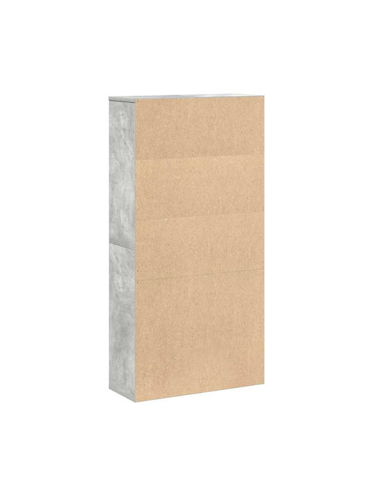 Bookcase Grey Concrete 60x24x120cm