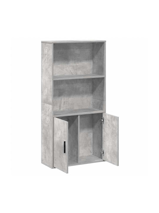 Bookcase Grey Concrete 60x24x120cm