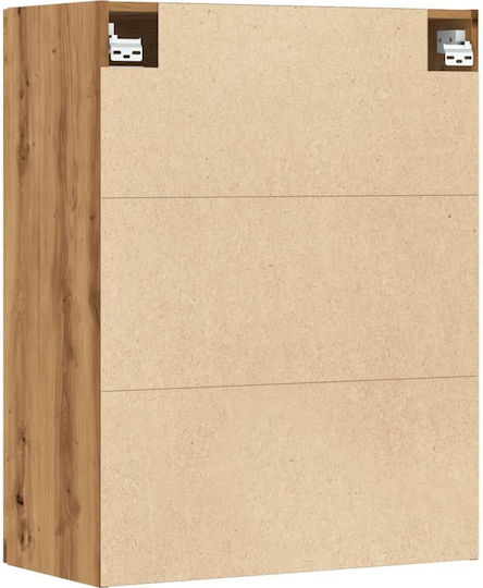 Wall Living Room Display Cabinet made of Particleboard with Glass Brown 69.5x34x90cm