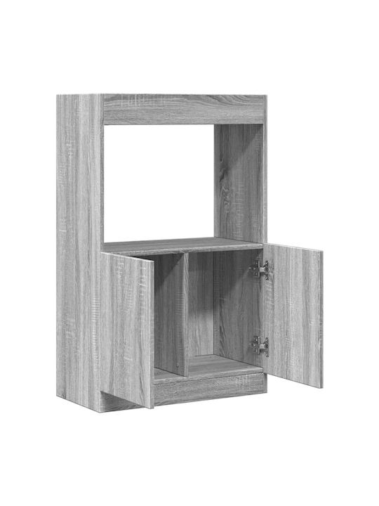 Living Room Display Cabinet Made of Particle Board Grey Sonoma 63x33x100cm