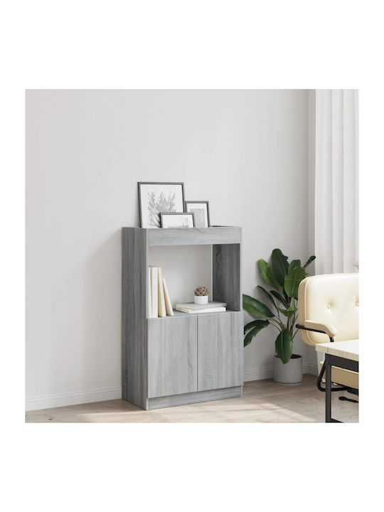 Living Room Display Cabinet Made of Particle Board Grey Sonoma 63x33x100cm