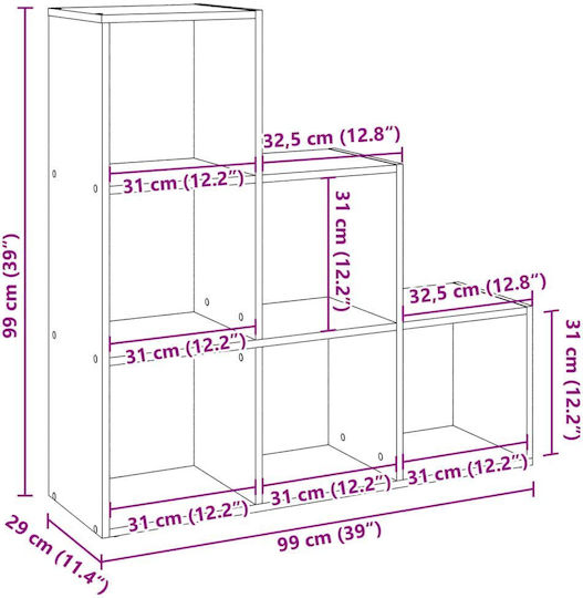 Bibliotecă Stejar 99x29x99 cm