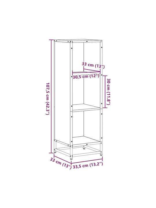 Bibliothek Braun Dürres 33.5x33x107.5cm