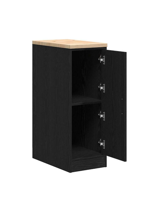 Ντουλάπι Σαλονιού από Μασίφ Ξύλο Μαύρο 30x51x85cm