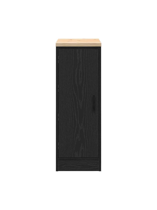Ντουλάπι Σαλονιού από Μασίφ Ξύλο Μαύρο 30x51x85cm