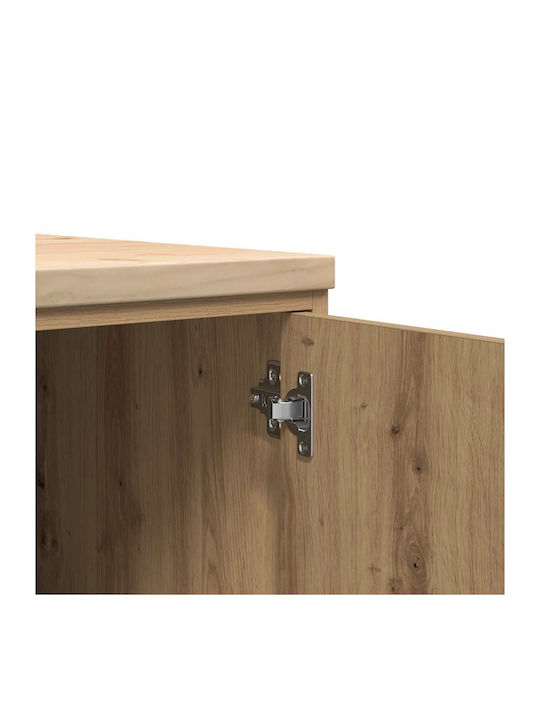Wall Living Room Cabinet Made of Solid Wood Brown 30x51x85cm