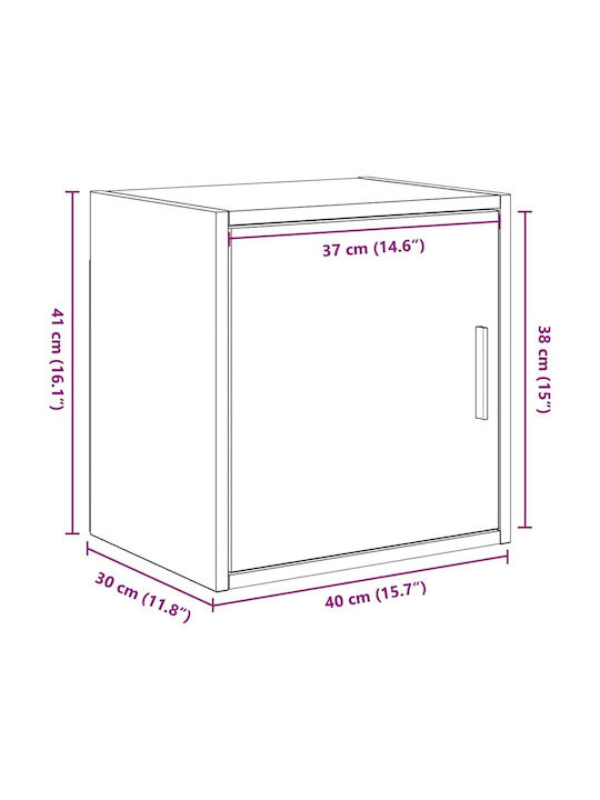 Wand Wohnzimmer Schrank aus Spanplatte Grau 40x30x41cm