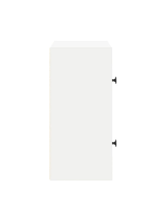 Living Room Display Cabinet Made of White Particle Board 40x24x52cm