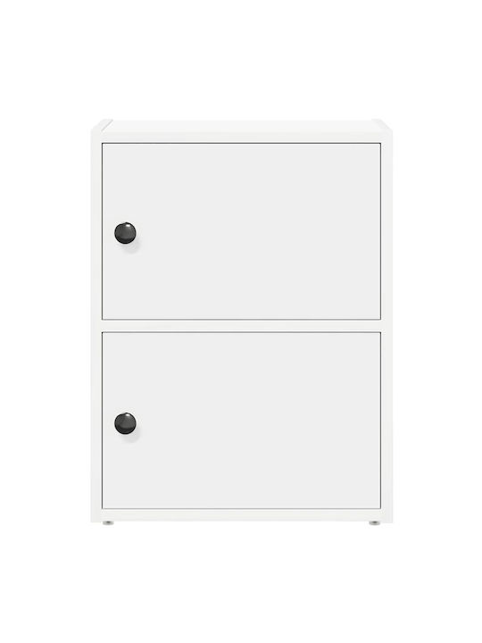 Living Room Display Cabinet Made of White Particle Board 40x24x52cm