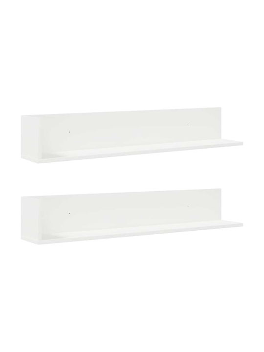 Shelves Wall White 2pcs 100x16.5x16.5cm