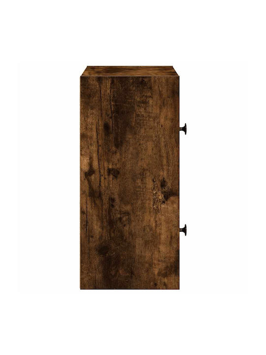 Living Room Display Cabinet Made of Particle Board Smoky Oak 40x24x52cm