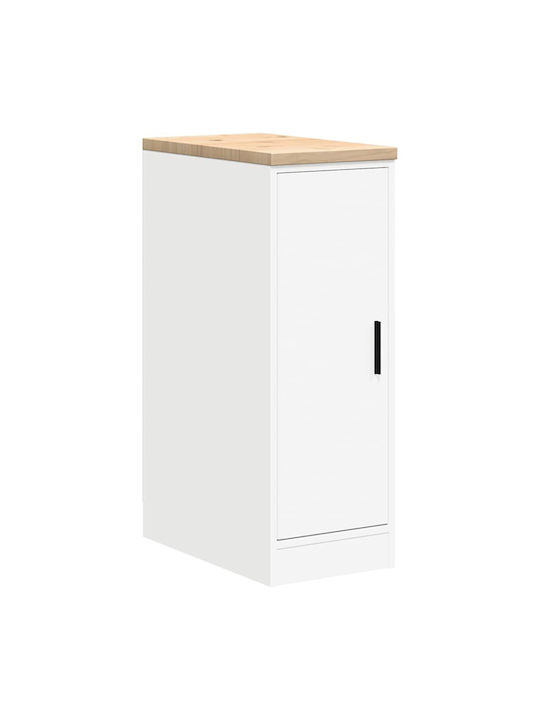 Living Room Display Cabinet Made of Solid Wood White 30x51x85cm