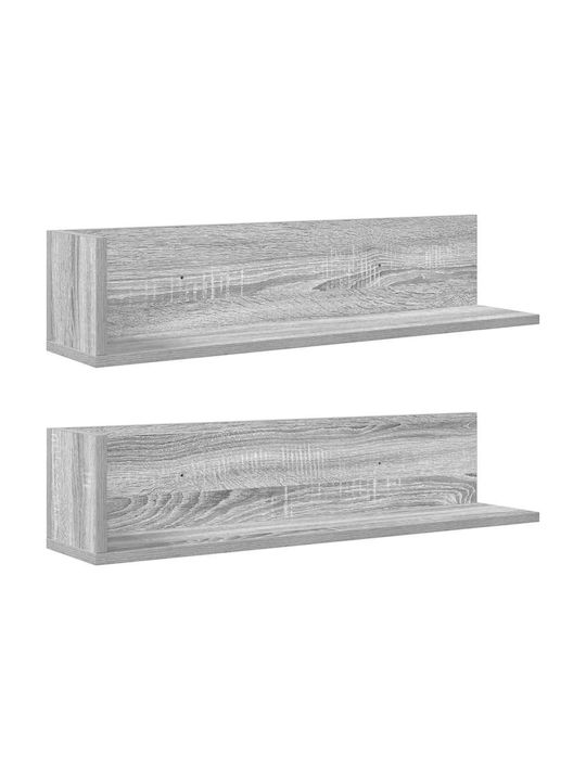 Shelves Wall Grey Sonoma 2pcs 75x16.5x16.5cm