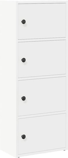 Standvitrine fürs Wohnzimmer aus Spanplatte Weiß 40x24x102 cm