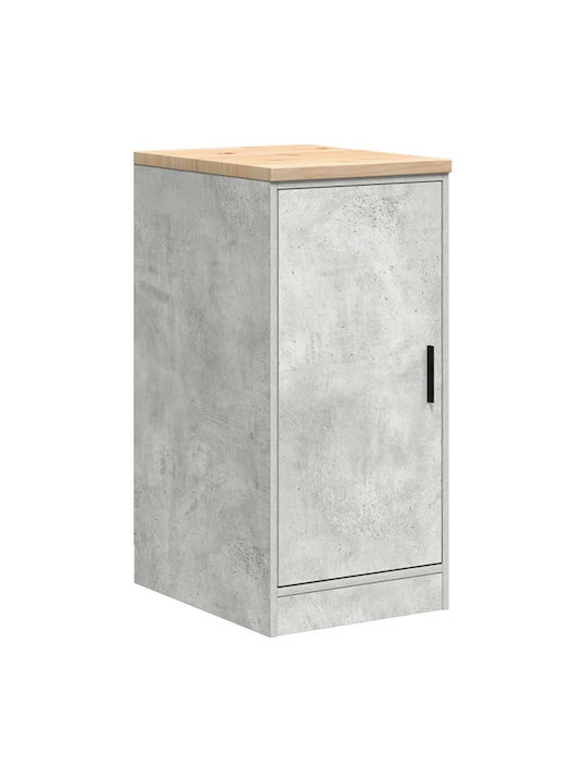 Living Room Display Cabinet Made of Solid Wood Gray 40x51x85cm