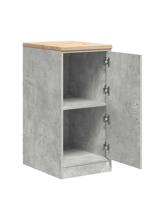 Living Room Display Cabinet Made of Solid Wood Gray 40x51x85cm