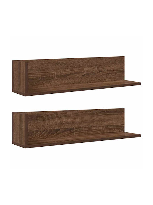 Shelves Wall Brown Oak 2pcs 75x16.5x16.5cm