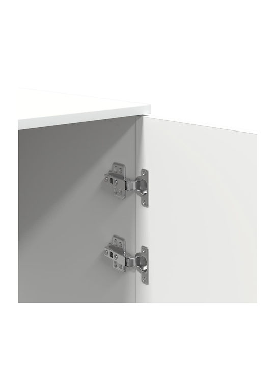 Living Room Display Cabinet Made of Particle Board White 50x45x103.5cm