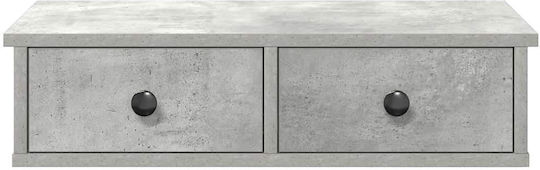 Vidaxl Wall Shelf with Drawers Concrete Gray Engineered Wood 60x28x15 Cm 1 Pc Gray
