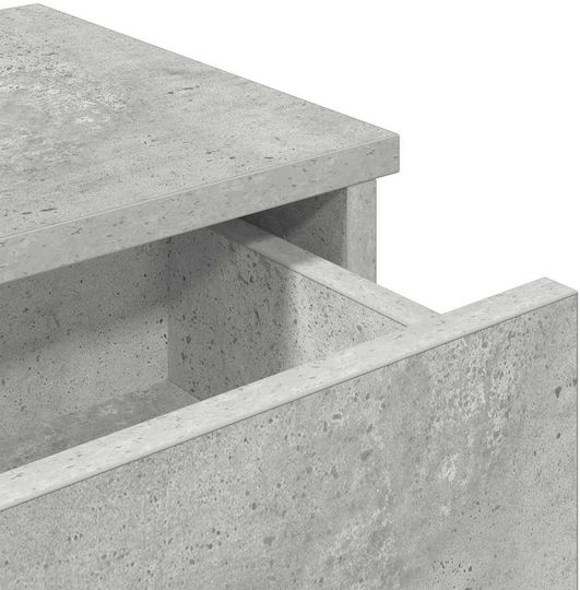 Vidaxl Wall Shelf with Drawers Concrete Gray Engineered Wood 60x28x15 Cm 1 Pc Gray