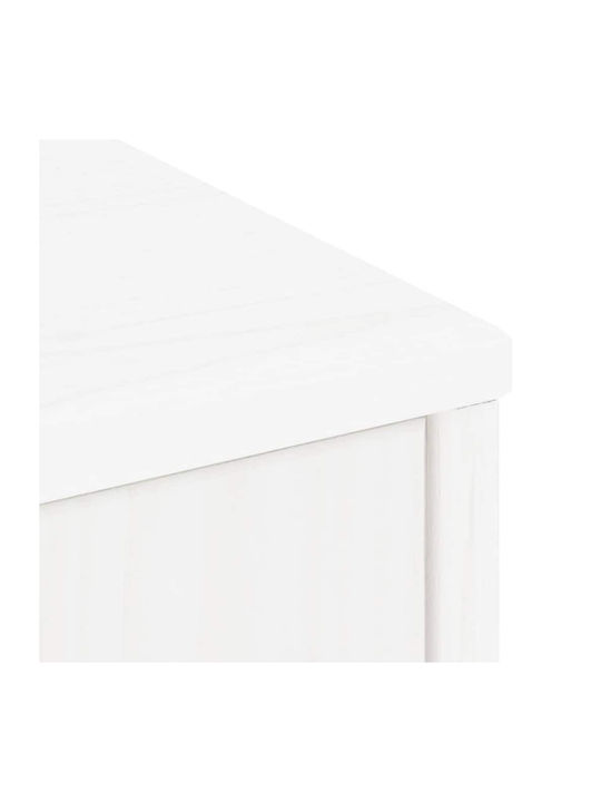 Ντουλάπι Σαλονιού από Μασίφ Ξύλο Λευκό 40x24x79cm