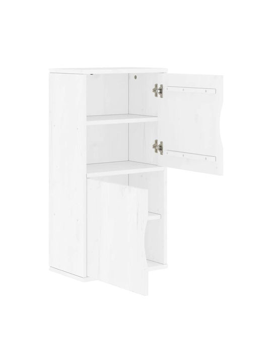 Ντουλάπι Σαλονιού από Μασίφ Ξύλο Λευκό 40x24x79cm