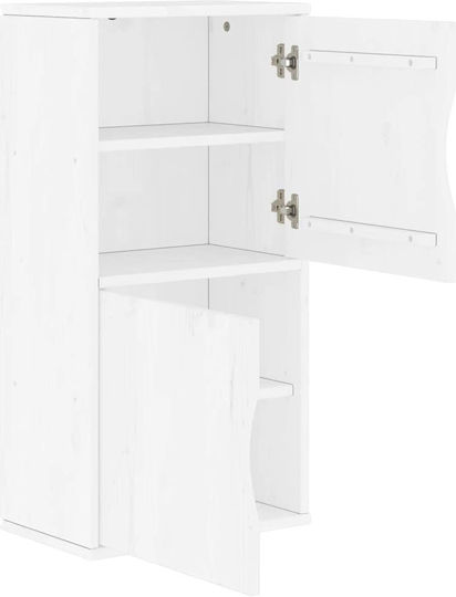 Living Room Display Cabinet Made of Solid Wood White 40x24x79cm