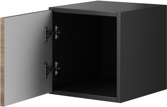 Roco R05 Dulap Suspendat pentru Sufragerie din Placă din Lemn Aglomerat Antracit/Stejar Wotan cu Iluminare LED 37x37x39cm