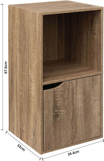 Mix Nat Floor-Standing Living Room Cabinet Made of Brown Particle Board 34.4x32x67.6cm