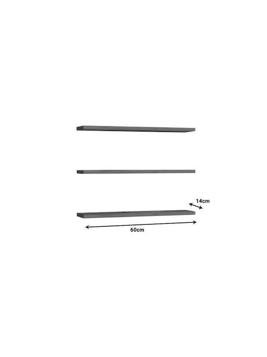 Shelf Wall Edna Walnut 60x14.5x1.8cm