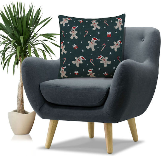 Liolios Home Christmas Decorative Pillow Square 50x50cm