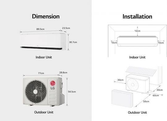 LG Planet Klimaanlage Inverter 12000 BTU A+++ / A++ mit Ionisator und WiFi