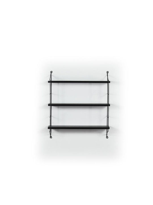 Shelf Wall Elmira Black Velvet-Black Metal 67x15x56cm
