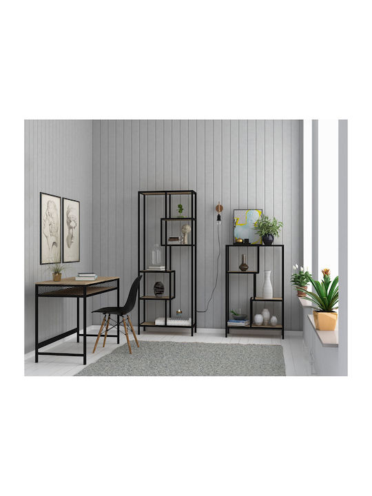 Bookcase Plegma Sonoma / Black 69x33x113cm