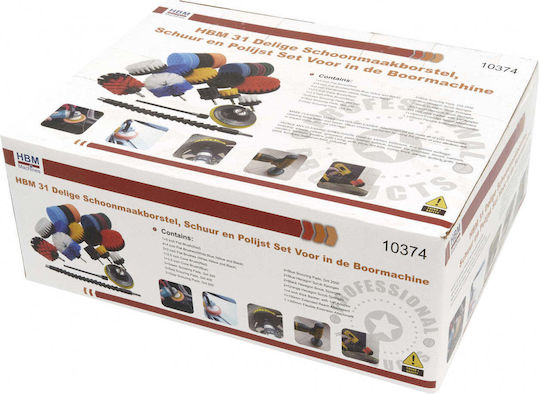 Cleaning Brush Set Polishing Sanding Sponges Drill 31 Pieces Hbm