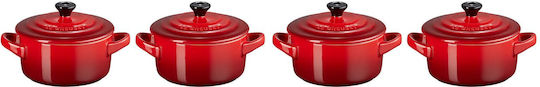 Le Creuset Cherry Red Pots Set 4 Pieces