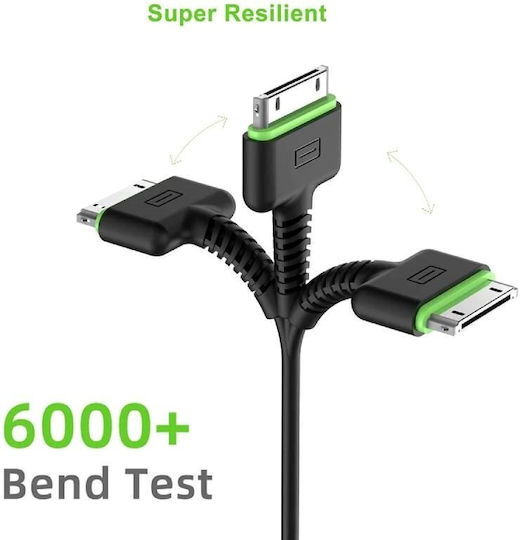 Budi USB to 30-Pin Cable Μαύρο 1.2m 1τμχ