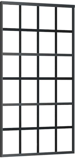 Set de feronerie pentru ușă glisantă negru 102x205 cm sticlă ESG neagră 102 x 205 cm șină 200 cm