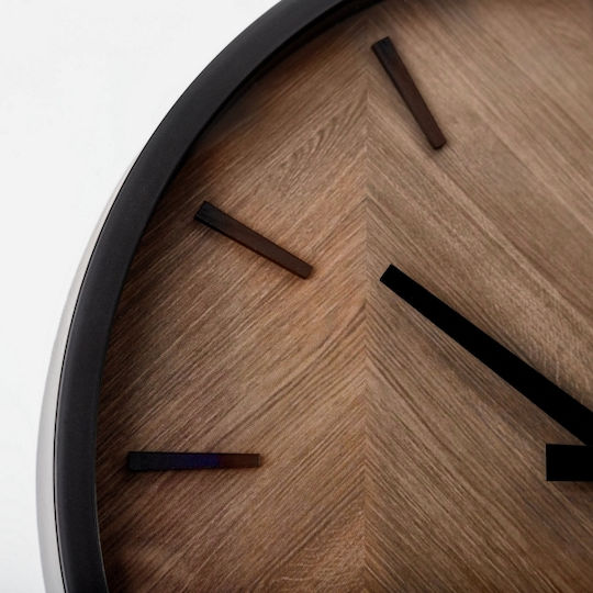 Platinet Wanduhr Schwarz Ø30cm