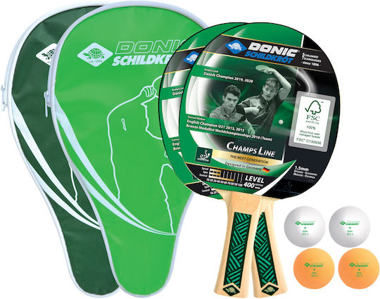 Donic Champs Line Level 400 Σετ Ρακέτες Ping Pong για Αρχάριους Παίκτες