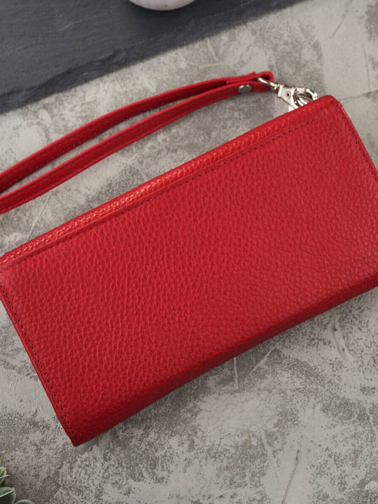 Large Leather Women's Wallet Classic with RFID Red
