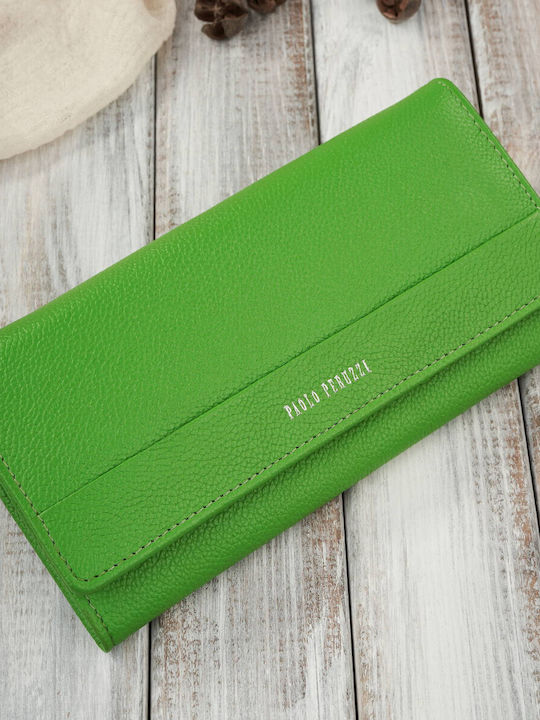 Large Leather Women's Wallet Classic with RFID Green