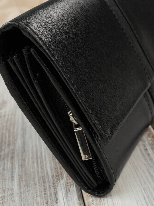 Μεγάλο Δερμάτινο Γυναικείο Πορτοφόλι με RFID Μαύρο