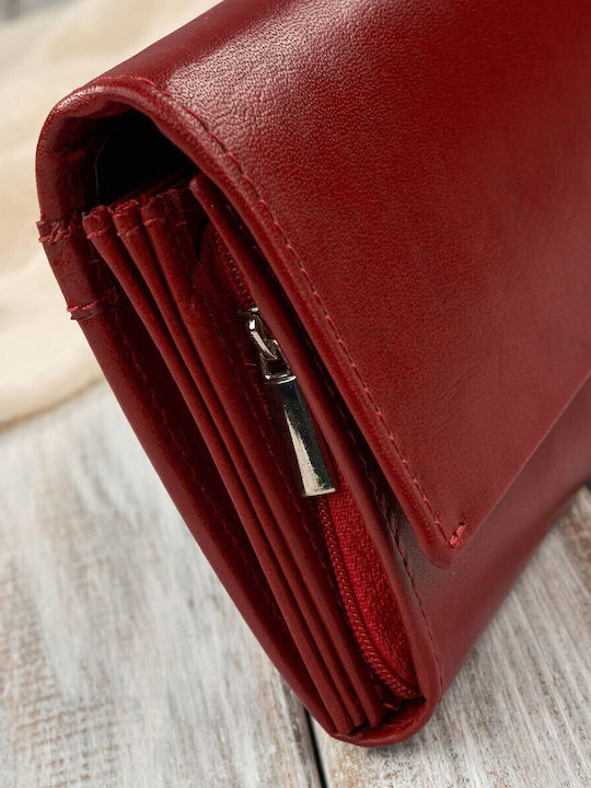 Large Leather Women's Wallet Classic with RFID Red