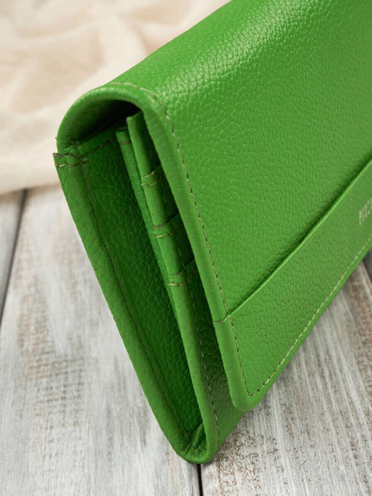 Large Leather Women's Wallet Classic with RFID Green