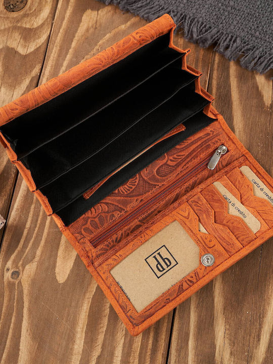 Large Leather Women's Wallet with RFID Orange